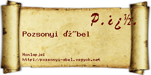 Pozsonyi Ábel névjegykártya
