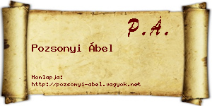 Pozsonyi Ábel névjegykártya
