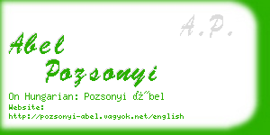 abel pozsonyi business card
